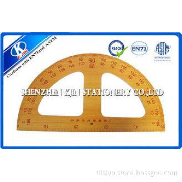 Long Wooden Teaching Ruler Set Protactor Setsquare Compasse